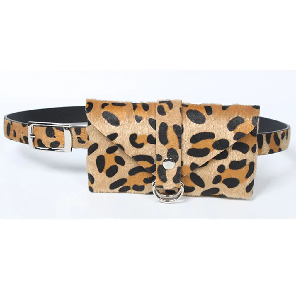 Женская модная мини-поясная сумка с леопардовым узором, Женская Портативная сумка из искусственной кожи с застежкой