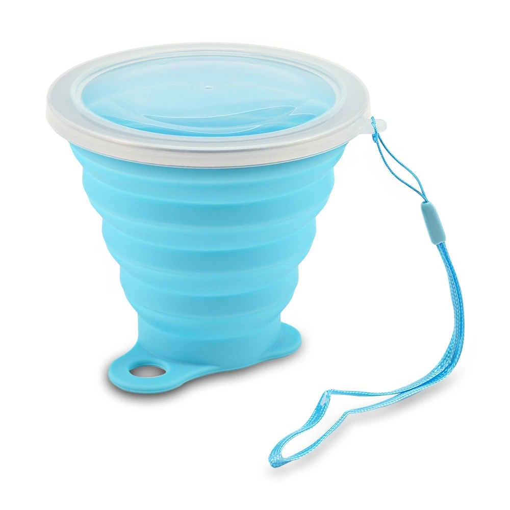 Силикагель 270 мл Складная чашка для воды термостойкость с чехлом ремешок высококачественный силикагель нетоксичный безвкусный висящий на сумке