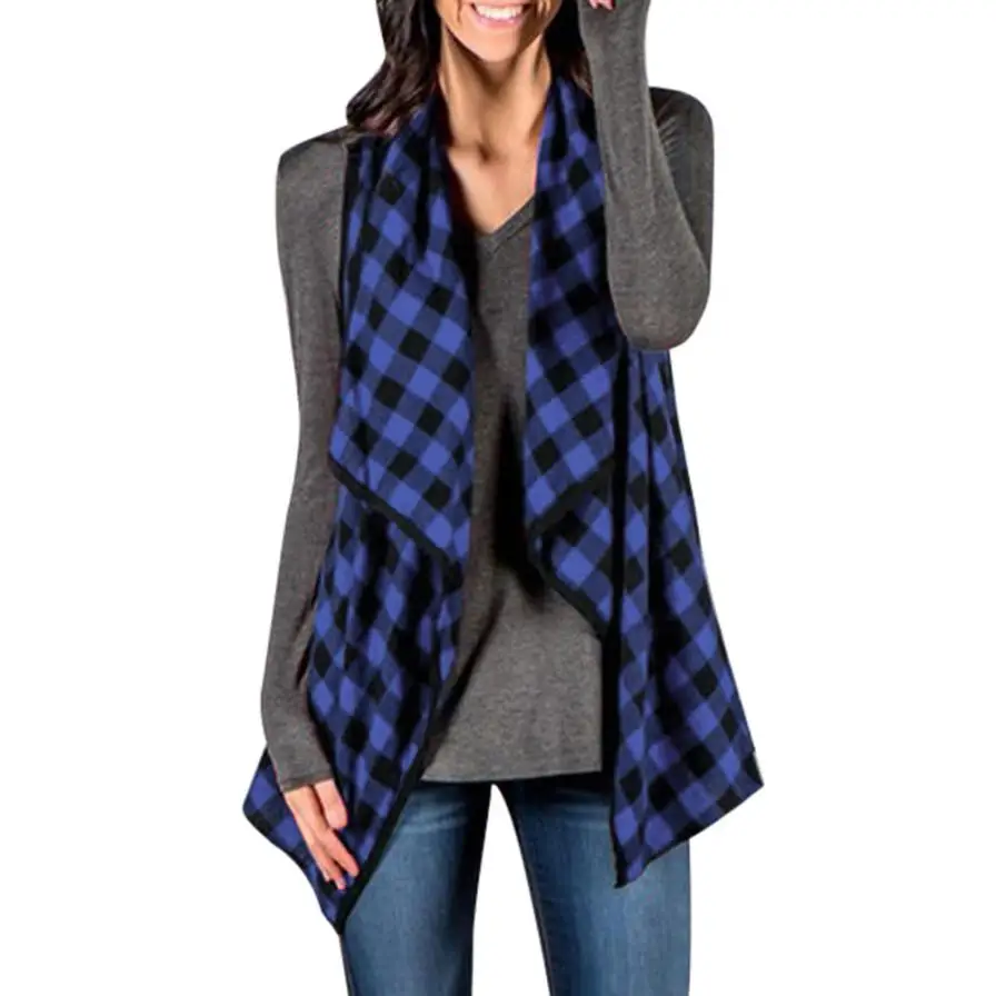 2018 liva girl Women Vest Lattice Coat Keep Warm Cardigan Coat Sleeveless Jacket lidies Outwear women