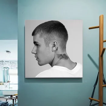 

JUSTIN BIEBER ANGELS & DEMONS (2019) Poster Album Hip Hop Music Cover Canvas Wall Pictures for Living Room No Frame
