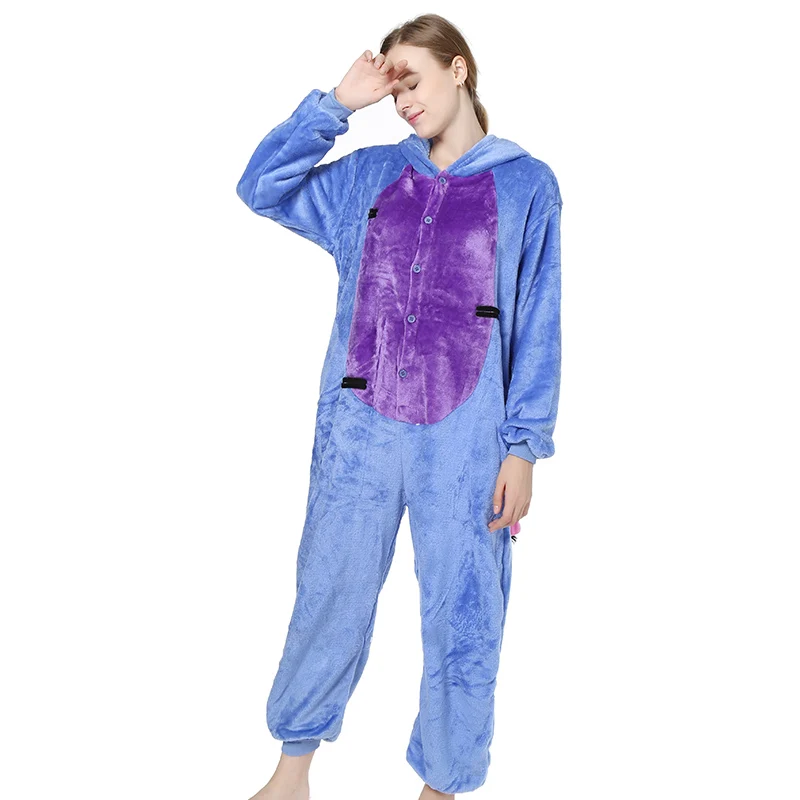 

Kigurumi Adults Pajamas Sets Animal Pijama Women Cartoon Panda Overall Warm Flannel Sleepwear 2019 Winter Hooded Onesie