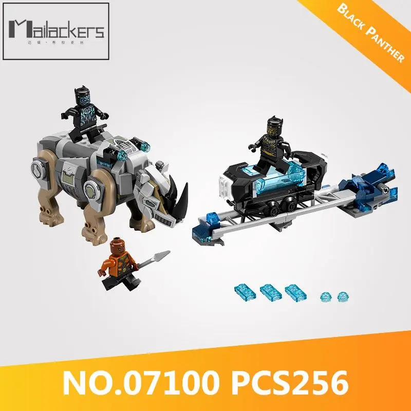 

Mailackers New 07100 he Rhino Face-Off by the Mine 256Pcs Super Heroes Avengers Building Blocks Toys For Children Compatible