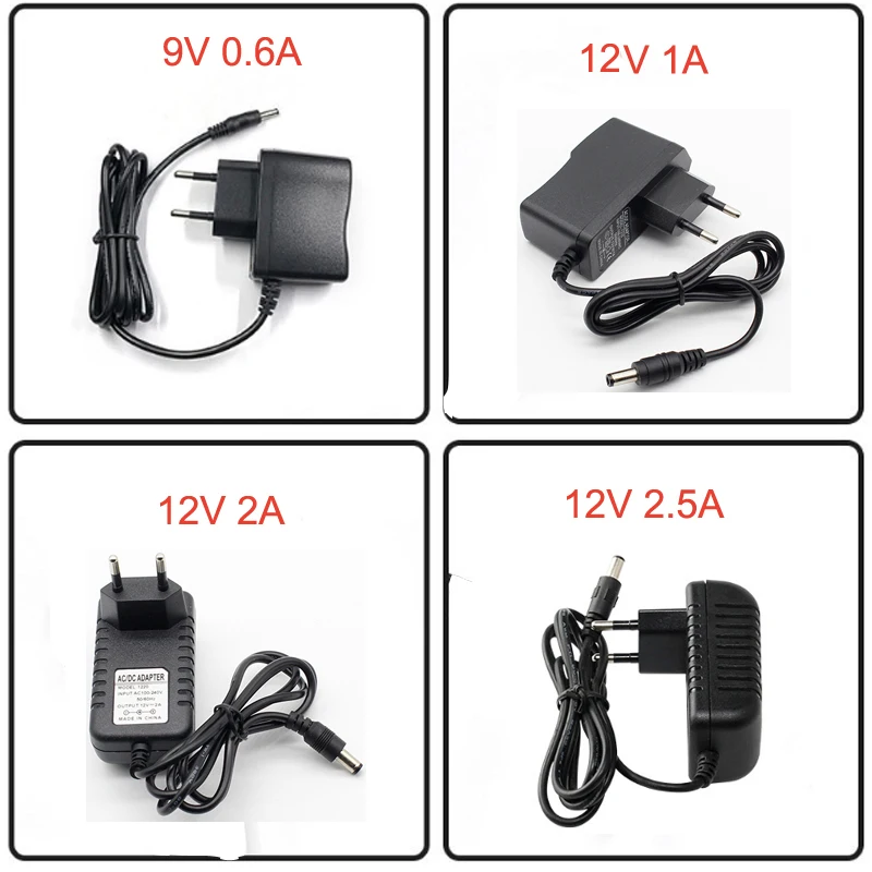 Cioswi DC источник питания 9 В 0.6A 12 В 1A 2A 2.5A AC 220 В до 12 В адаптер питания ЕС штепсельное зарядное устройство DC 9 в 12 В вольт источник питания