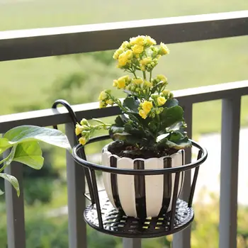 

Balcony Flower Frame European Iron Railing Potted Plant Shelf Window Sill Bracket Plant Hanging Flower Pot Planter Flower Stand