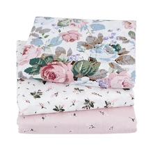 Ткань с принтом розы для шитья платья, саржевая хлопковая ткань для домашнего текстиля и поделок, маленькая деталь C80