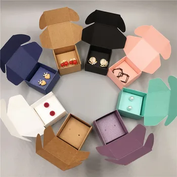 

Earring Packaging Box Dangler Ear Accessory Jewelry Ladies Jewellery Display Pack Earring Package Paper Box Colorful 20Sets/Lot