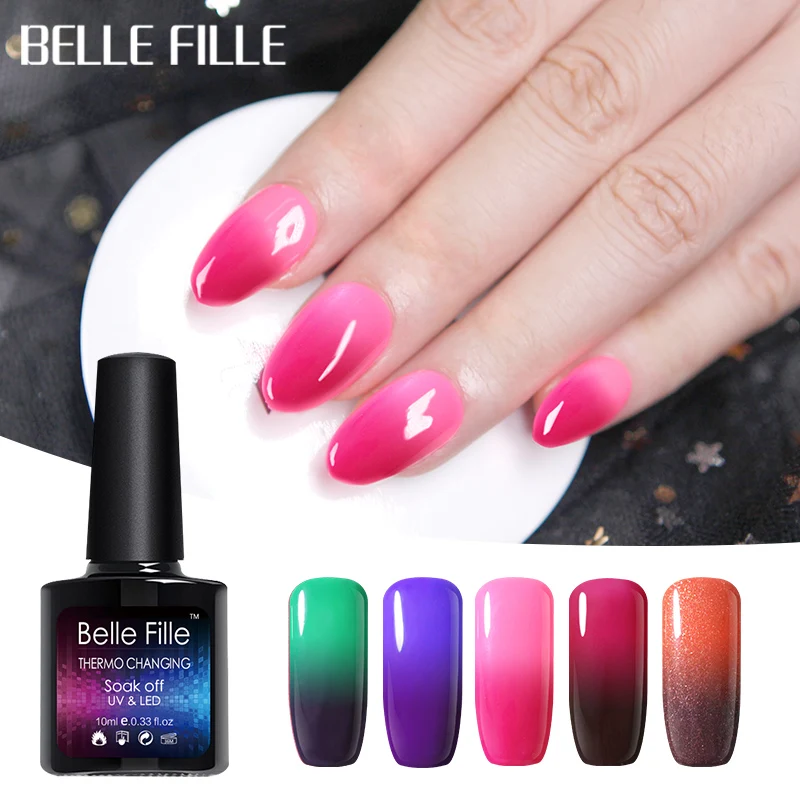 Belle Fille 10 мл термальный лак для ногтей УФ-гель Гель-лак жидкость Температура