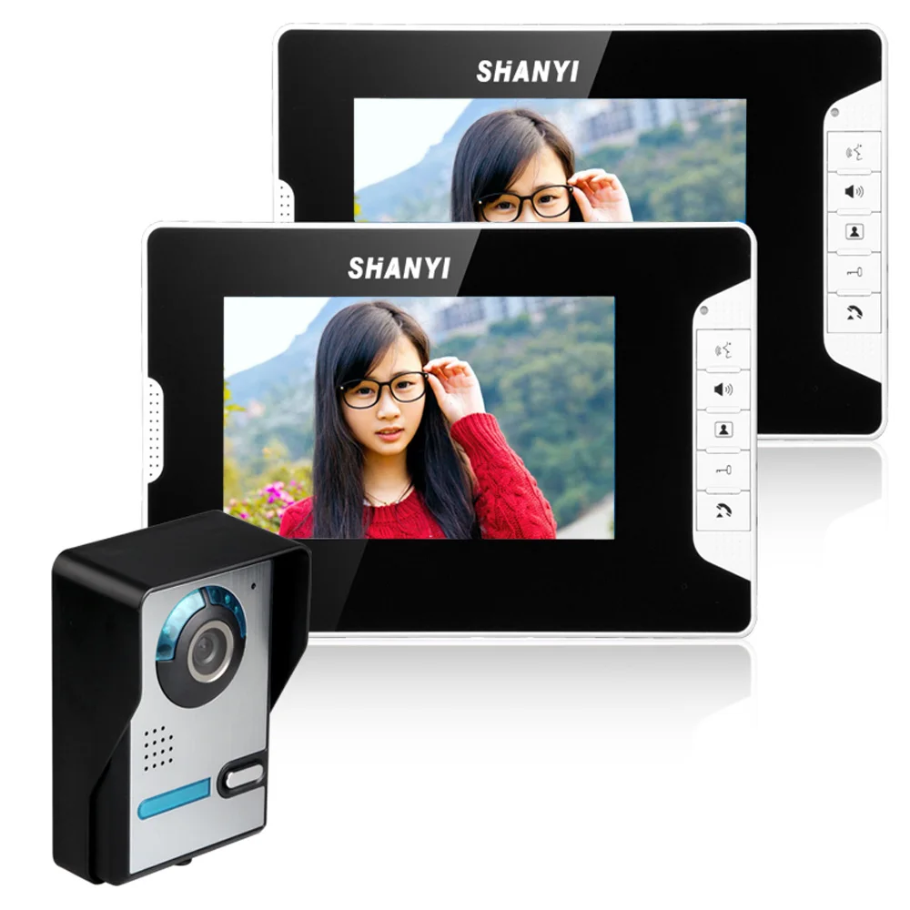 Fimei SY813FA12 7 Inch Visual Video Door Night Vision Phone Doorbell Hand-free Video Intercom 1 IR Camera 2 Monitor Bell Ring US Fimei SY813FA12 7 Inch Visual Video Door Night Vision Phone Doorbell Hand-free Video Intercom 1 IR Camera 2 Monitor Bell Ring US