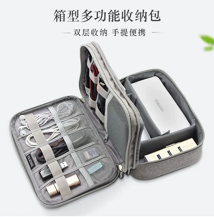 Koop Draagbare Reizen case Kabel Organizer clips elektronische accessoires Opbergtas voor USB Drive Charger Power flash disk laptop tassen