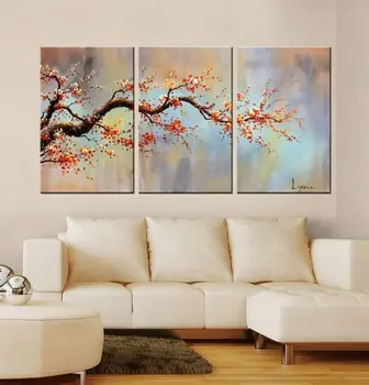 

Hand Painted 3 PCS Chinese Ink And Wash Painting With Frame For Wall Decoration
