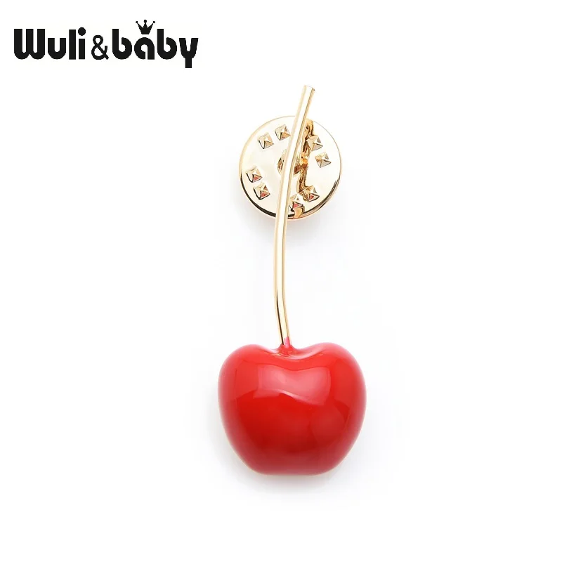 

Wuli&baby Simple Cherry Collar Pin 2019 Hot Design Brand Original Women Pin