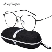 Унисекс, винтажные круглые очки для чтения, чехол с металлической оправой, индивидуальные очки в студенческом стиле, прозрачные линзы, оправа для очков
