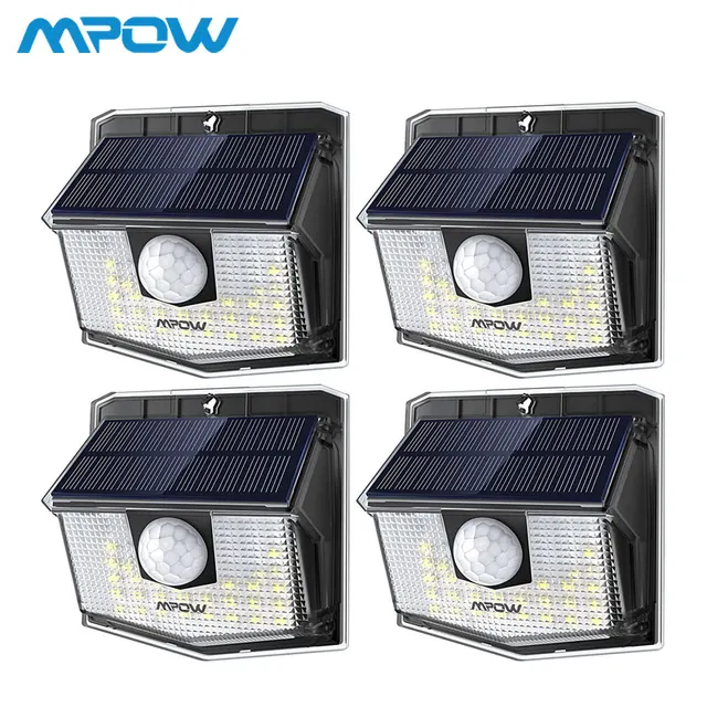 Us 11 2 41 Off Aliexpress Com 4 Pack Mpow 30 Led Solar Light Outdoor Pir Motion Sensor Lights 19 5 High Efficient Panel 270 Wide