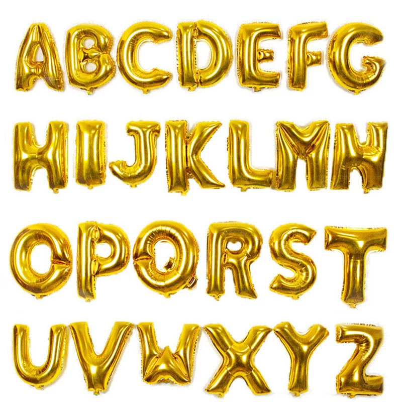 Часть украшения 16 дюймов золотые Серебристые буквы воздушные шары с днем рождения Свадебные украшения Рождественские вечерние товары