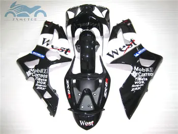 

Free Custom Injection fairings kit for KAWASAKI 2003 2004 Ninja ZX6R sport fairing set ZX 6R ZX 636 03 04 black West aftermarket