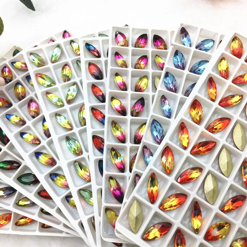 

Loose Rhinestones 7*15mm/9*18mm New Color Horse Eye Crystal Fancy Stone K9 Glass Crystal Jewelry Making Round Beads Quality