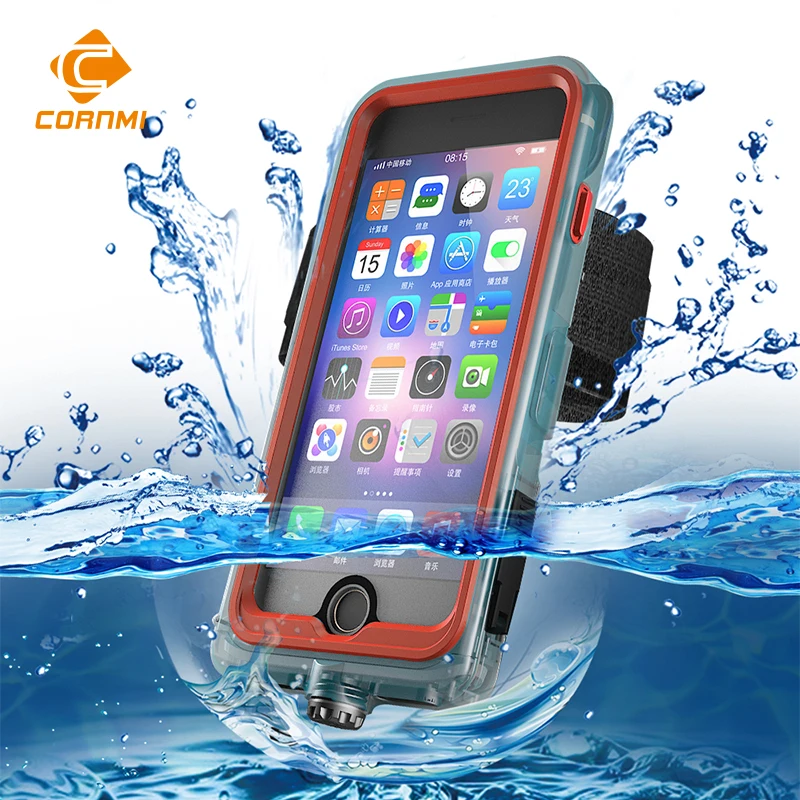 

CORNMI Waterproof Phone Case For iPhone 7 Plus 5.5inch 360 Degree Full Cover Holder Watertight Armor Protect Cases Arm
