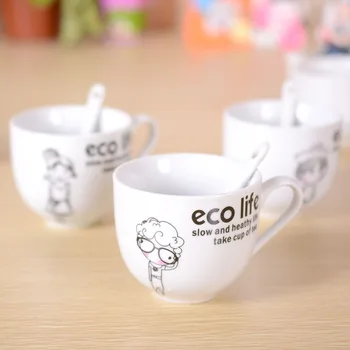 

ceramic cup, cartoon girl breakfast cup, household water cup, couple cups, the new glass