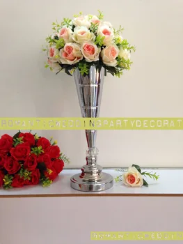 

Height 45cm / 17.5" Gold or Silver Wedding Flower vase Bling Table centerpiece Sparkling Road Leads Wedding Decoration 10PCS/LOT
