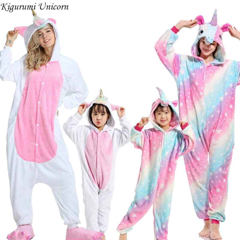 

Boys Girls Pajamas Sets Kigurumi Unicorn Pajamas For Women Men Onesie Adults Animal Panda Stitch Sleepwear Cosplay Pyjamas Kids