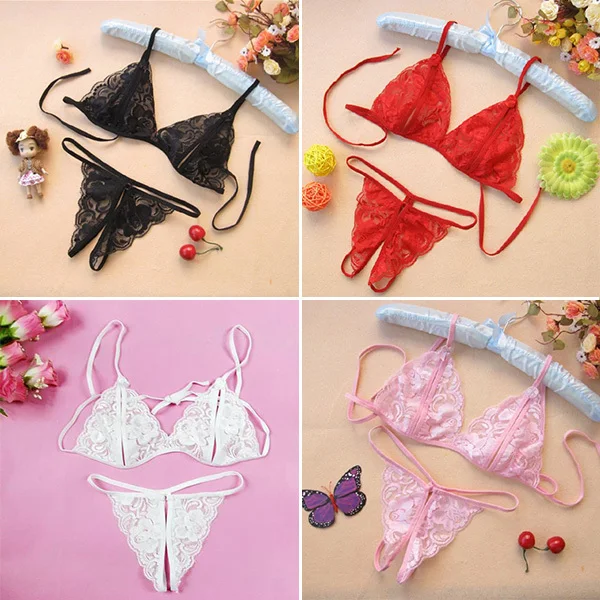 

Newest 2019 Sexy Lady Lace Bra Set Crotch Thongs G-string Bikini Underwear Lingerie Panties Set #2019.7.10