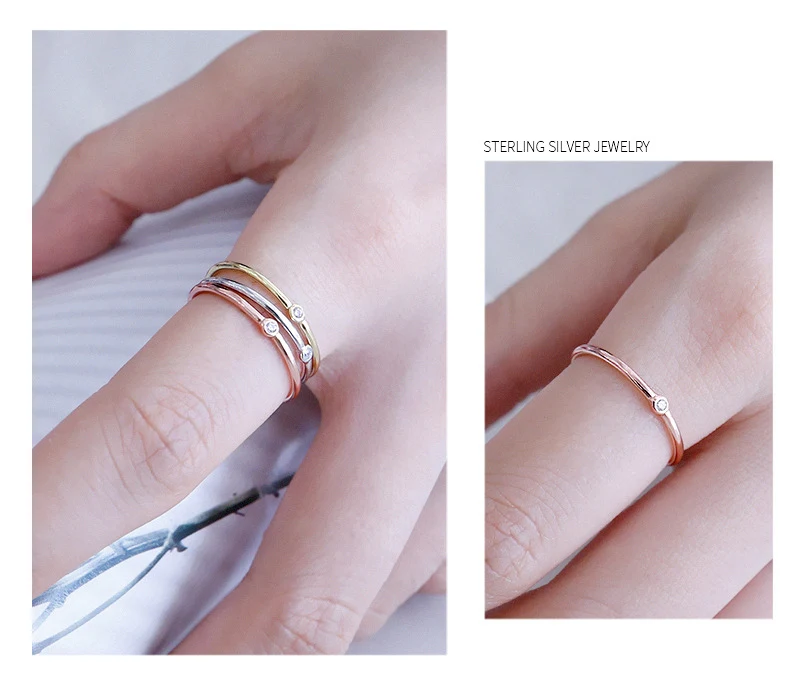 Большое J.W серебряное тонкое кольцо на палец из розового золота с кубическим цирконием, регулируемое кольцо из 925 пробы серебра, свадебные кольца, хорошее ювелирное изделие