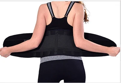 Для женщин и мужчин пояс для триммера поясницы поддержка спины бандаж для фитнеса пояс для тяжелой атлетики регулируемый пояс для живота эластичный пояс для тренировок - Цвет: Black