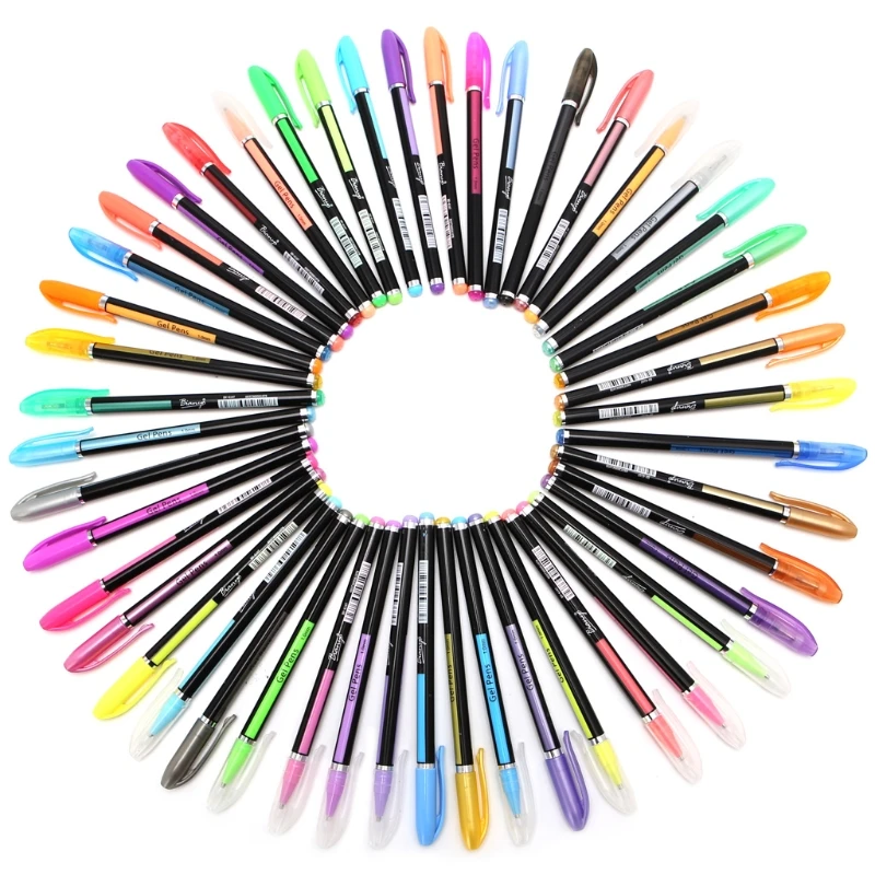 

48pcs Gel Pen Set Refills Metallic Pastel Neon Glitter Sketch Drawing Color Pen School Stationery Marker for Kids Gifts