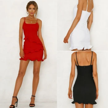 

US Fashion Women Clothes Condole Belt Dress With Lace Bodycon Sleeveless Dress