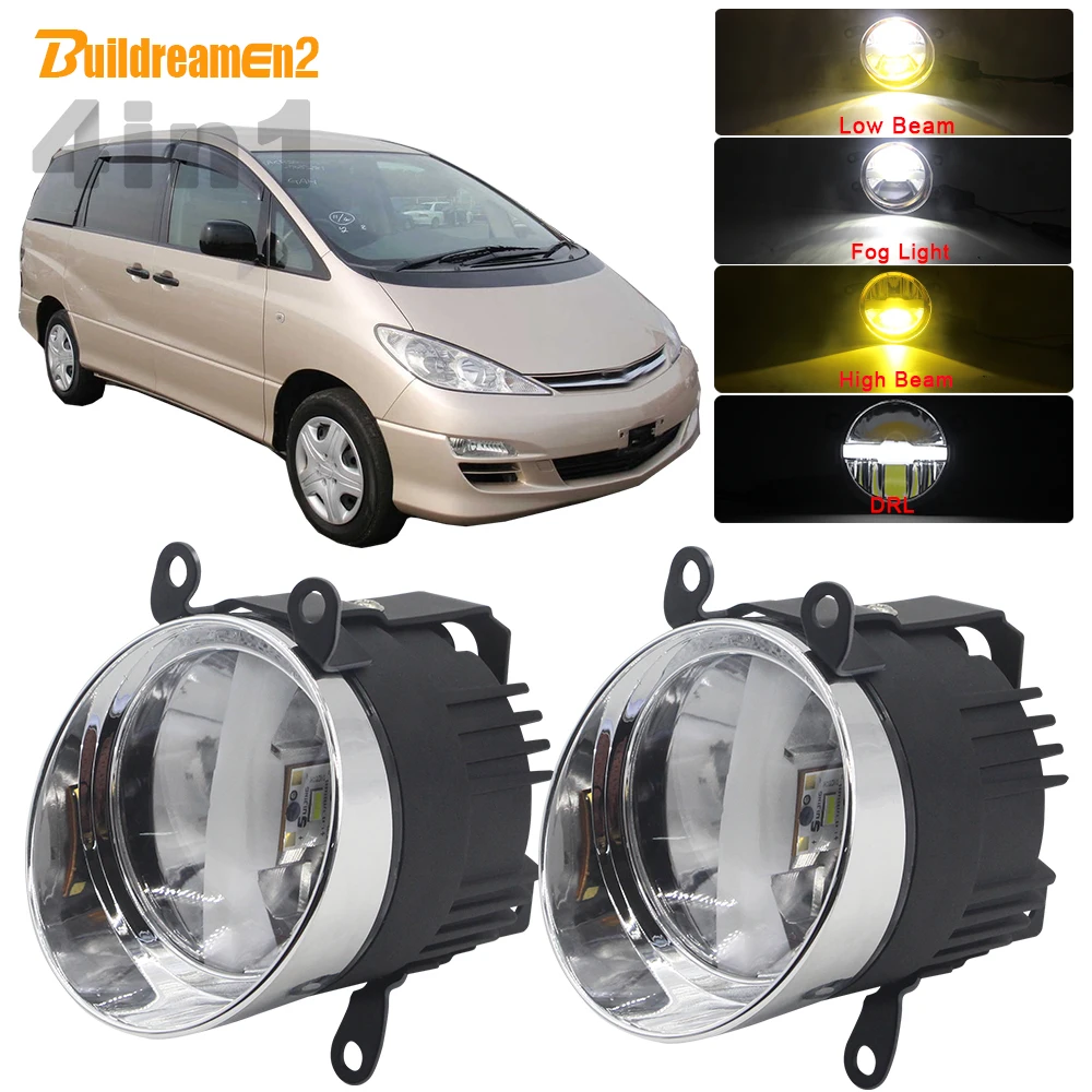 

4in1 Function Car LED Bulb Headlight High Low Beam Fog Light DRL Intelligent Switch 5000LM 12V For Toyota Estima 2000-2006