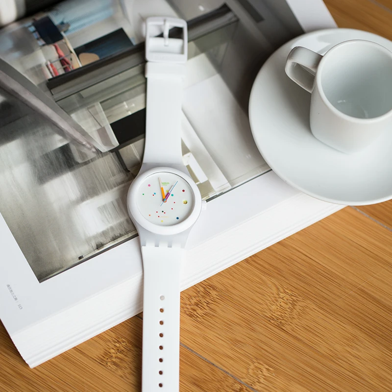 

Swatch Watch Planetary mechanical couple table device 51 white SUTW400