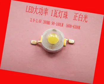 

100piece/lot High-power led light 1 watt high-power spotlights ceiling lamp wick 3V 90-100LM white light emitting diode