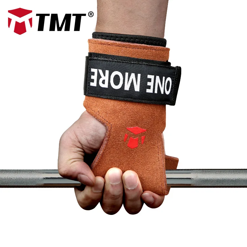 TMT Adjustable Wrist Support Grips Leather Palm Protectors Hand Guards