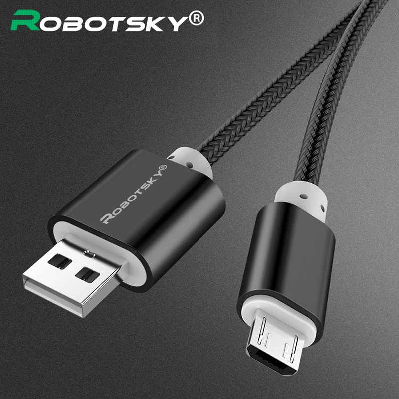 

Robotsky Micro USB Cable 2A Fast Charge USB Data Cable for Samsung Xiaomi Tablet Android Phone USB Charging Cord Microusb Cables
