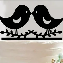 100 шт/партия креативные влюбленные Птицы дизайн Свадебный торт вставлена карта свадебный торт Топпер украшения для торта для вечеринки