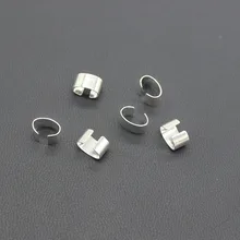 200 шт 4,5 мм* 7 мм медные зажимы в форме C серебристого цвета застежка-молния бусины под поручень концевые Бусины DIY Ювелирные Разъемы Фурнитура