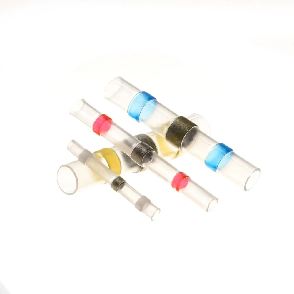 

100Pcs 4 Colors Terminator Solder Sleeve Heat Shrink Butt Wire Splice Connectors Waterproof Cable Wire Connector Terminal