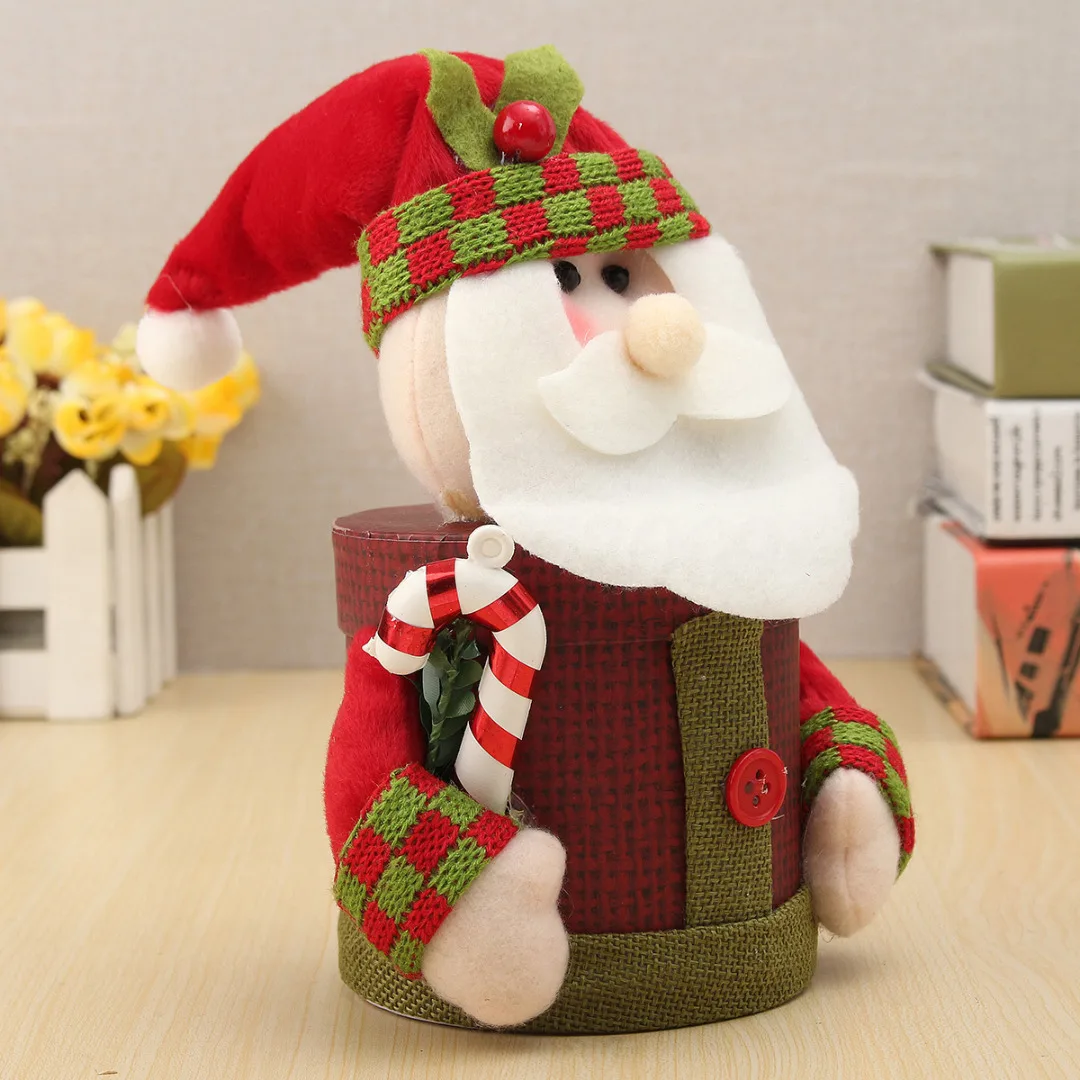 JX-LCLYL Christmas Santa Claus Snowman Elk Doll Candy Container Gift Box Storage Decor