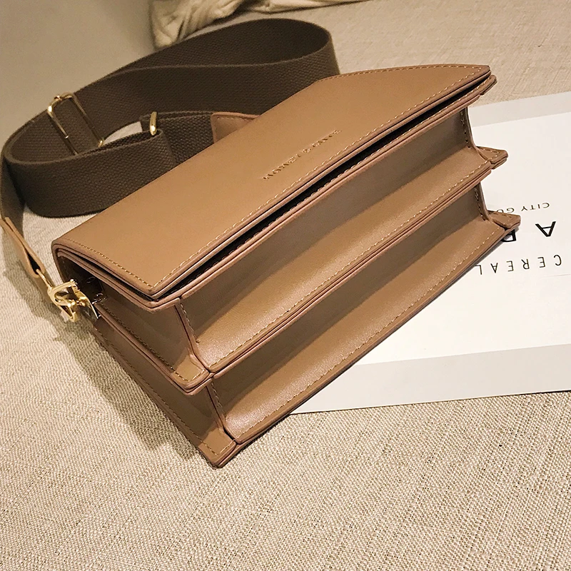  [BXX] Women's Single Shoulder Crossbody Bag All-match Flap 2020 Vintage PU Leather Female Party Han - 33025385602