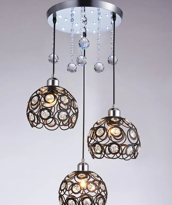 Crystal lamp restaurant Pendant lights creative personality modern simplicity bar dining room dinin lighting Lampshade(Dia:20cm) bathroom ceiling lights