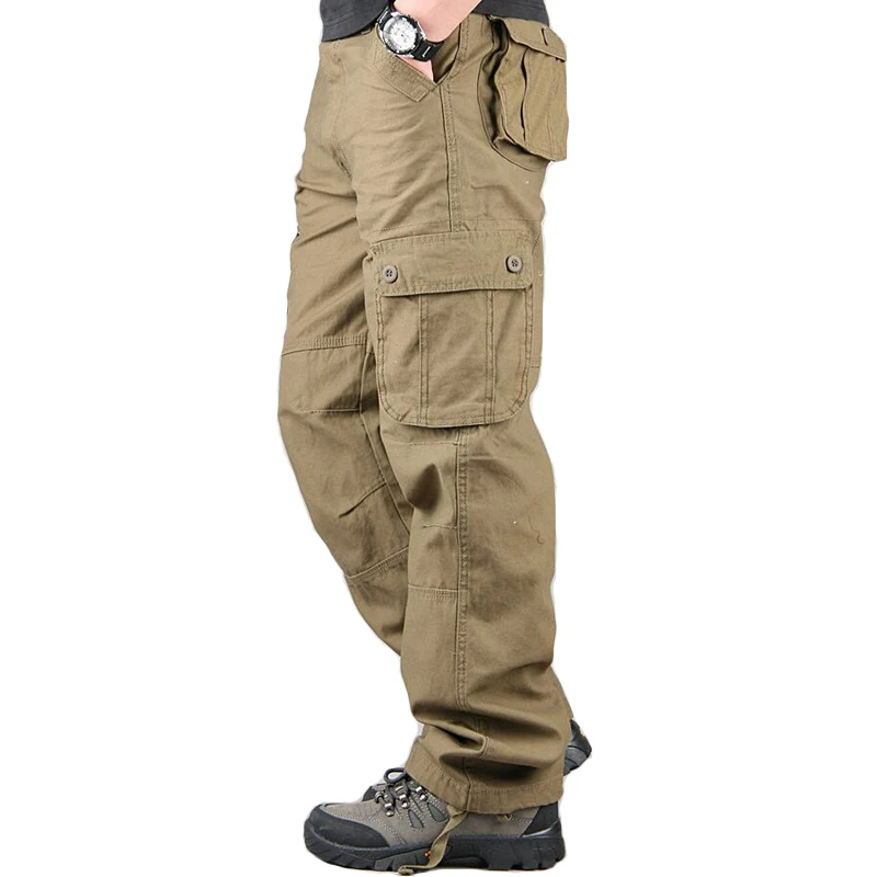

Overalls Men Cargo Pants Casual Multi Pockets Military Track Tactical Pants Pantalon Hombre Mens Sweatpants Straight Trousers