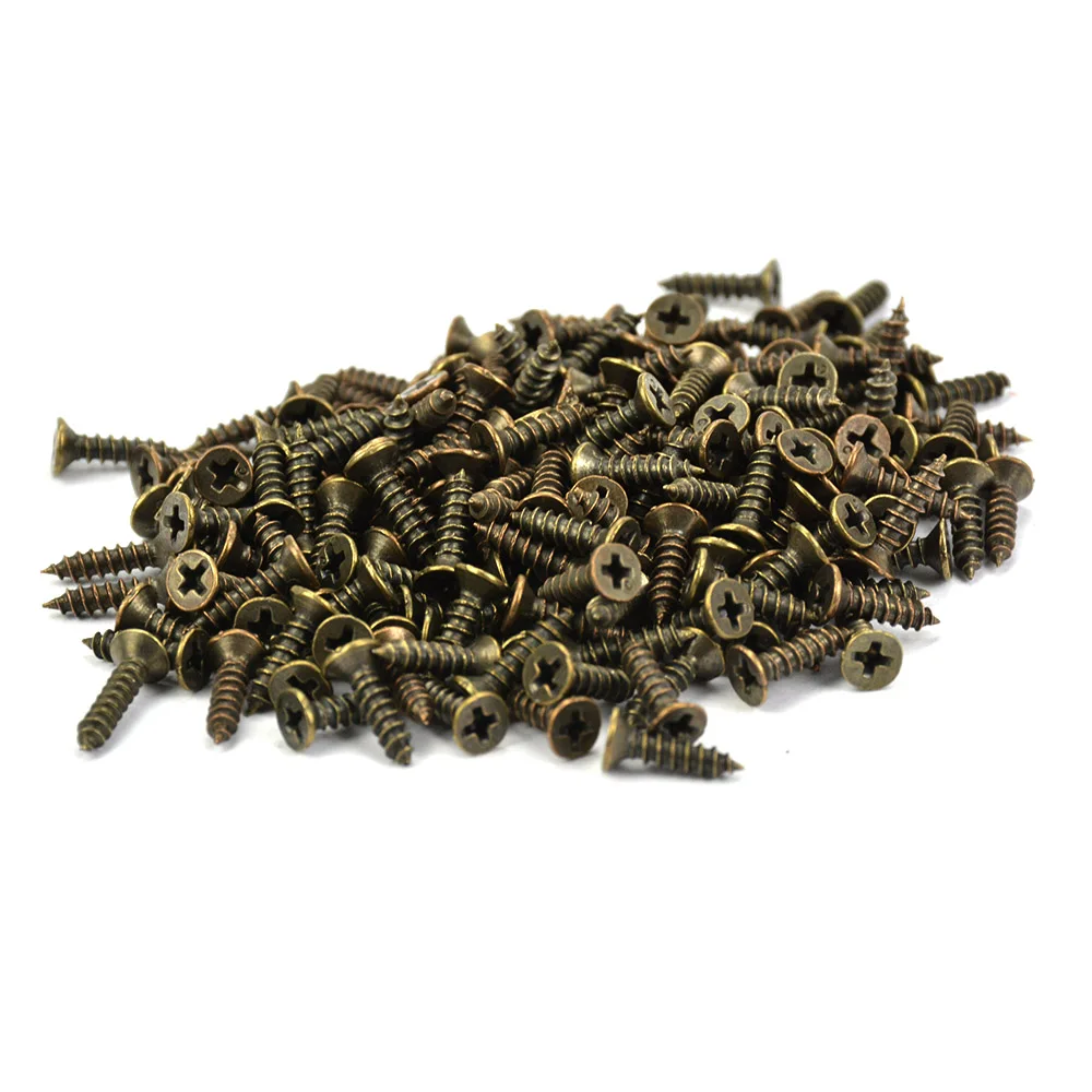 

200Pcs /Iot Lmitation Antique Bronzes Self Tapping Screw Small Hinge Special Antique Flat Head Cross Iron Repair Mini Nail
