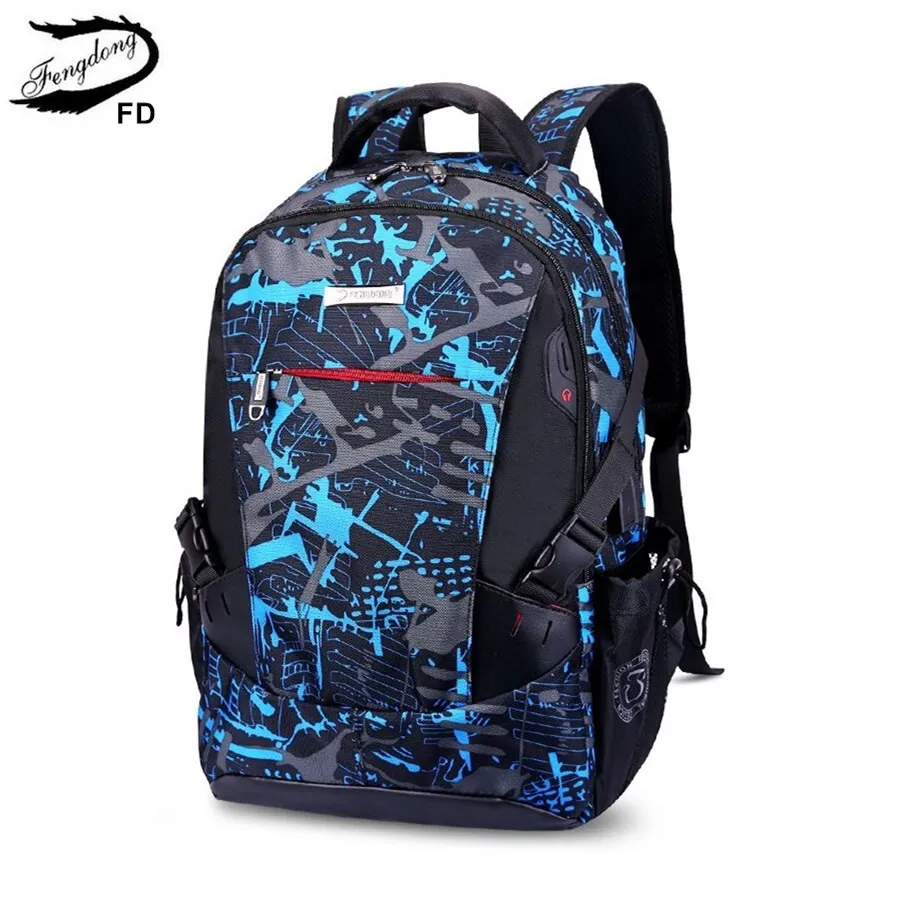

FengDong high school bags for boys waterproof camouflage school backpack for boy men travel laptop backpack 15.6 dropshipping