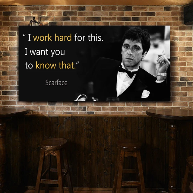 Wangart Canvas Painting Scarface Quotes Poster Extraordinary Wall