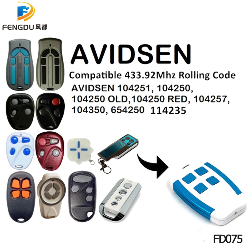 AVIDSEN 104250 Старый красный 104251 104257 пульт дистанционного управления универсальные ворота гаража пульт дистанционного управления AVIDSEN пульты Дубликатор 433,92 МГц