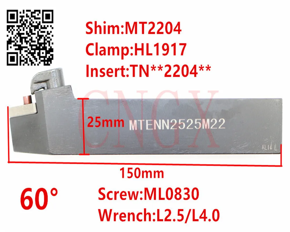 

1P 25mm MTENN2525M22 CNC lathe External Turning Toolholder For TN*2204* inserts