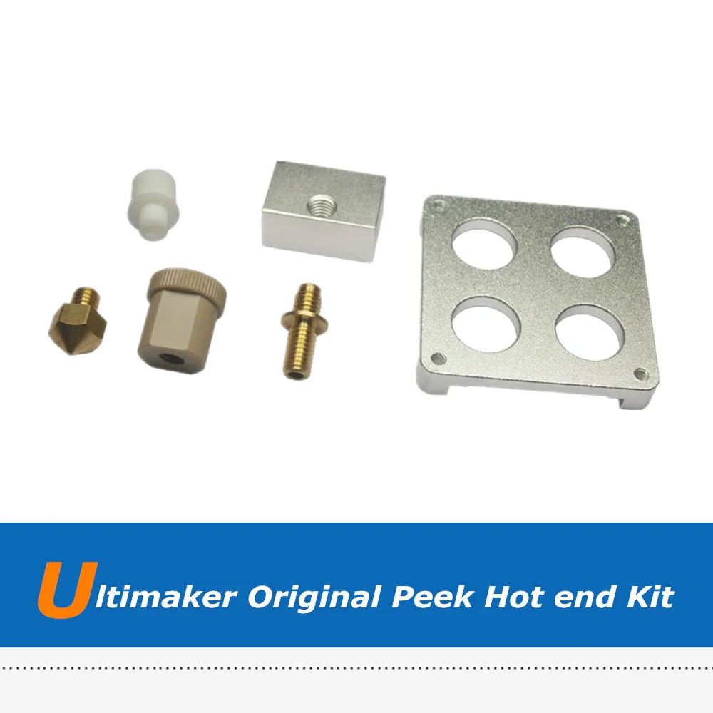 Ultimaker оригинальный 3D-принтеры Запчасти PEEK Горячий Конец нагрева Блок Комплект для 3 мм нити Ultimaker оригинальный 3D-принтеры Запчасти PEEK Горячий Конец нагрева Блок Комплект для 3 мм нити