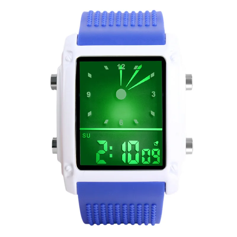 Online Relojes deportivos Skmei de moda para hombres reloj de pulsera de cuarzo Digital de doble hora 30m LED a prueba de agua colorido para hombre