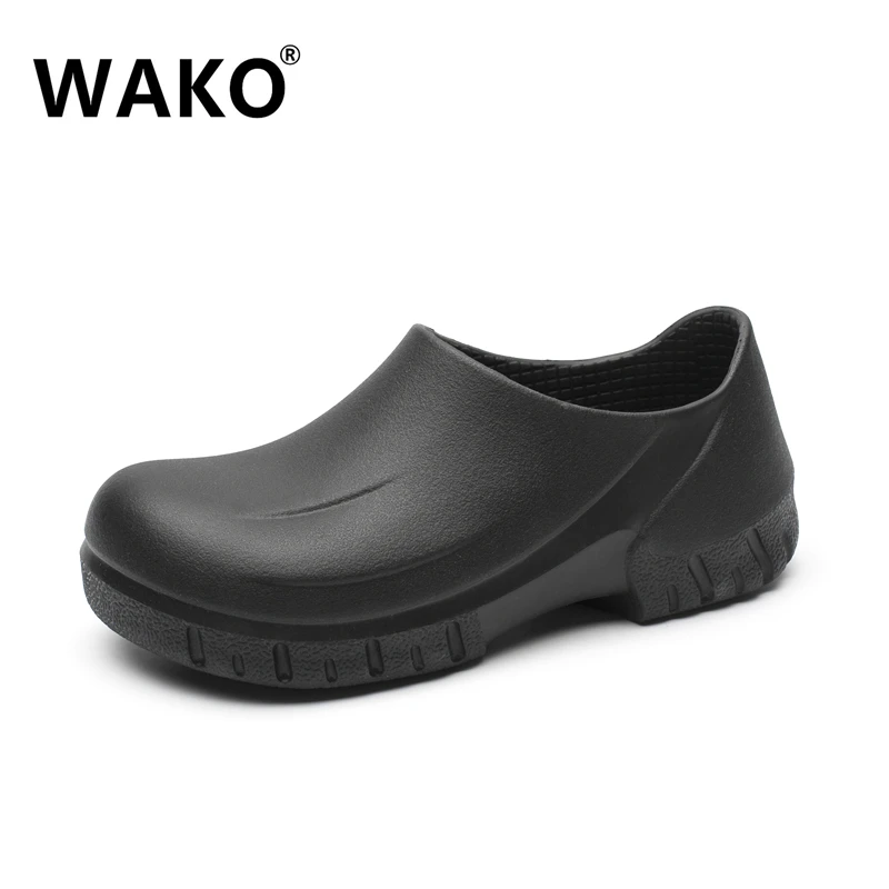 WAKO/9033 человек обувь шеф-повара Кухня готовить туфли Сабо черного цвета Рабочая Больничная обувь супер анти-скольжения жиронепроницаемый, водонепроницаемый сандалии - Цвет: 9033