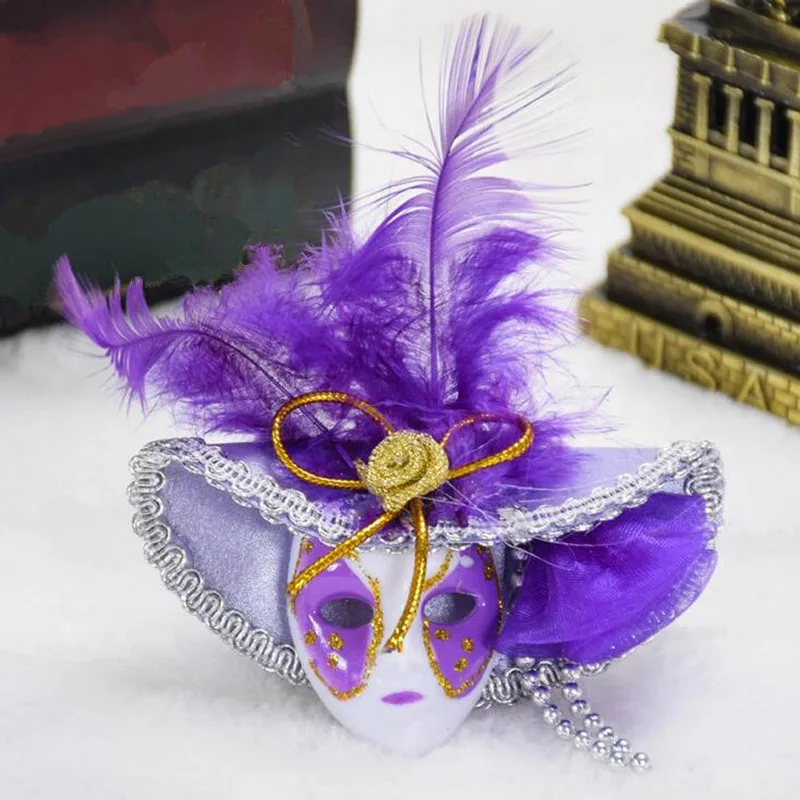 Мини Венецианский топ шляпа перо маска холодильник сувенирные магниты орнамент дома наклейки на стену день рождения подарок Рождество navidad